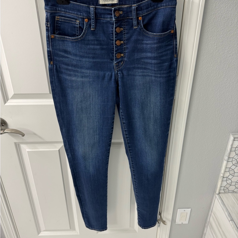 Madewell Mid Rise 9” 30 Tall Dark Blue Jeans